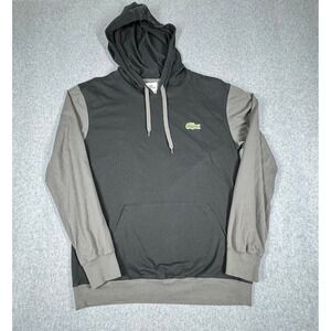 Lacoste Pullover Hoodie Men's Size 4 M Black Gray Long Sleeve Hooded Alligator